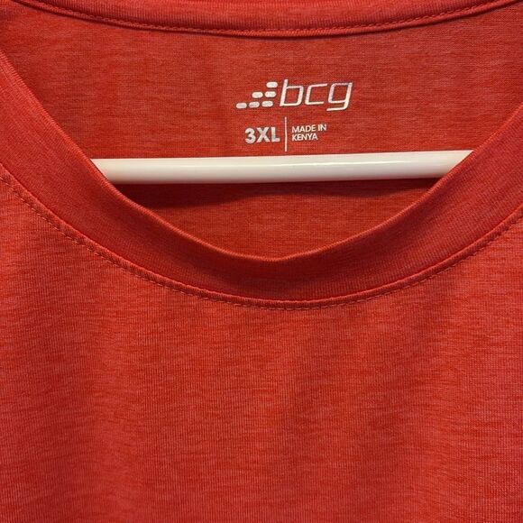 Two BCG Mens Turbo Textured  Moisture Wicking T-Shirts coral and blue 3XL - Picture 2 of 7